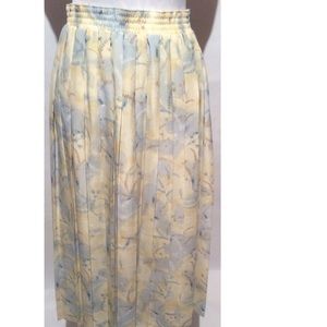 Yellow/Blue Pleated Vintage Skirt